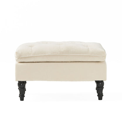 Lofton - Pillow Top Ottoman With Button Tufting - Cream