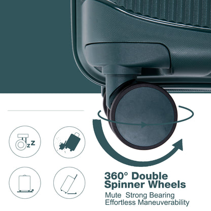 3 Piece Set Expandable Hardshell Suitcase Double Spinner Wheels