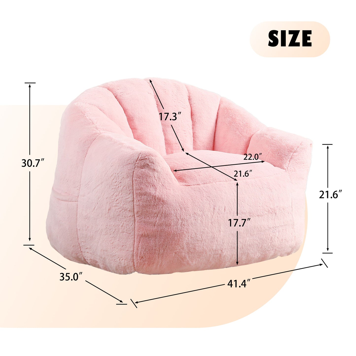 Beanbag Chair, Beanbag Sofa Chair With Armrests Stuffed High Density Foam