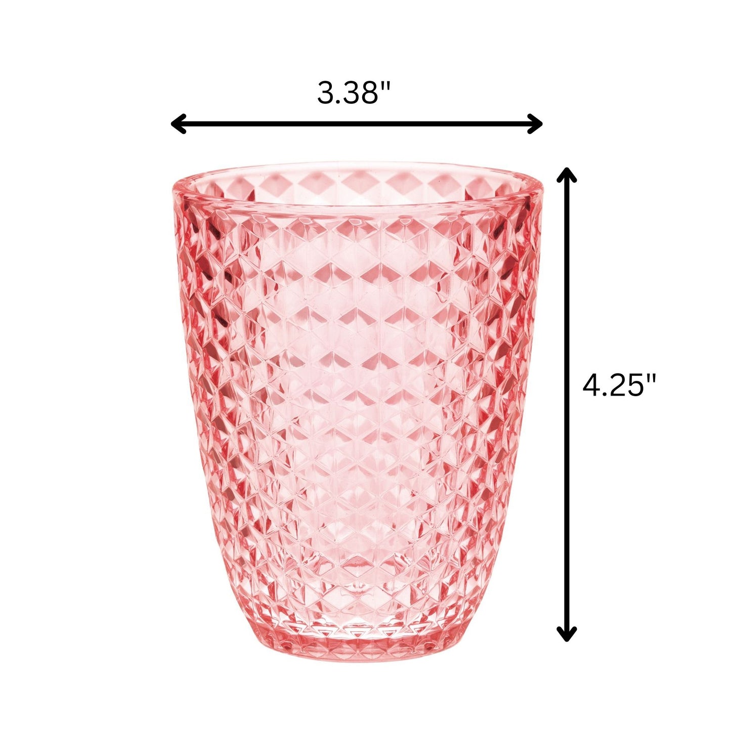 Leading Ware Diamond Cut Acrylic Glasses Drinking (Set of 4)