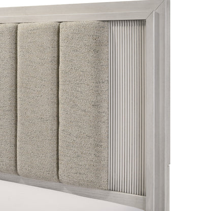 Plush Upholstered Headboard Framed Bed