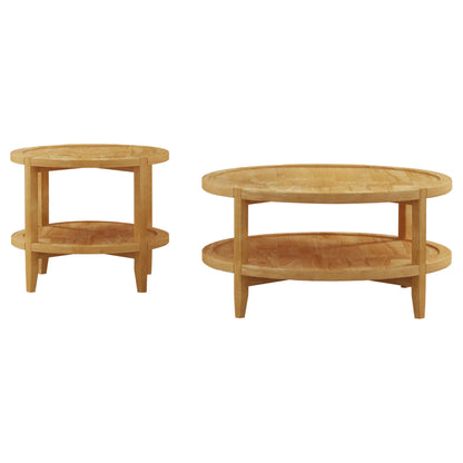 Elliott - 2 Piece Round Coffee And End Table Set - Maple