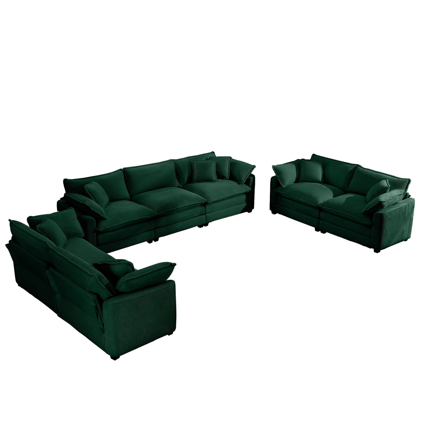 Elegant Corduroy Oversized Sectional Sofa Set With Deep Seats And Flexible Layout