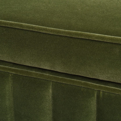 Chloe - Modern Glam Storage Bench - Olive Green