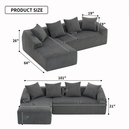 Combined 3 Seater Sofa With 4 Pillows
