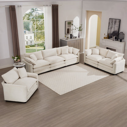 Elegant Corduroy Oversized Sectional Sofa Set With Deep Seats And Flexible Layout