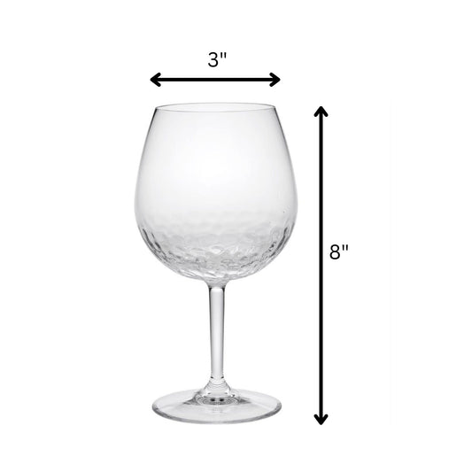 Tritan - Leadingware Unbreakable Wine Glass Set With Hammer Design Bpa Free Plastic, 22Oz - Clear