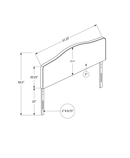 Full Size, Bed Headboard Only, Upholstered, Transitional - White
