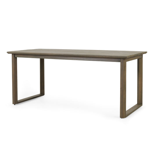 Rustic Nash Dining Table With Slat Design - Gray