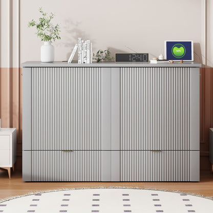 Murphy Bed With Drawer And A Set Of Sockets & USB Ports, Pulley Structure Design