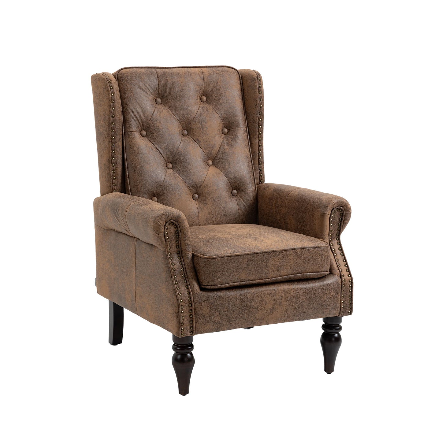 Modern Accent Armchair With Sturdy Wood Legs
