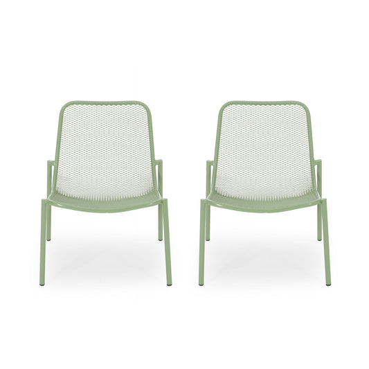 Outdoor Iron Chair With Mesh Design