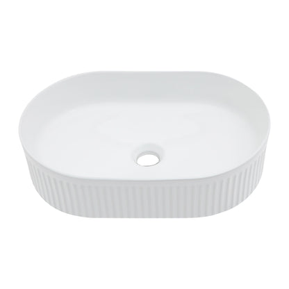 Vessel Oval Bathroom Sink - White