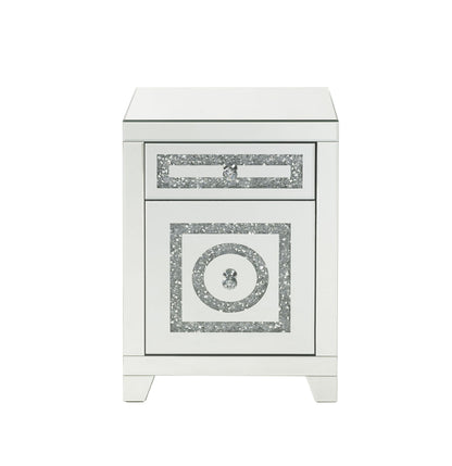 Noralie - Accent Table Mirrored Faux Dimaonds - Silver