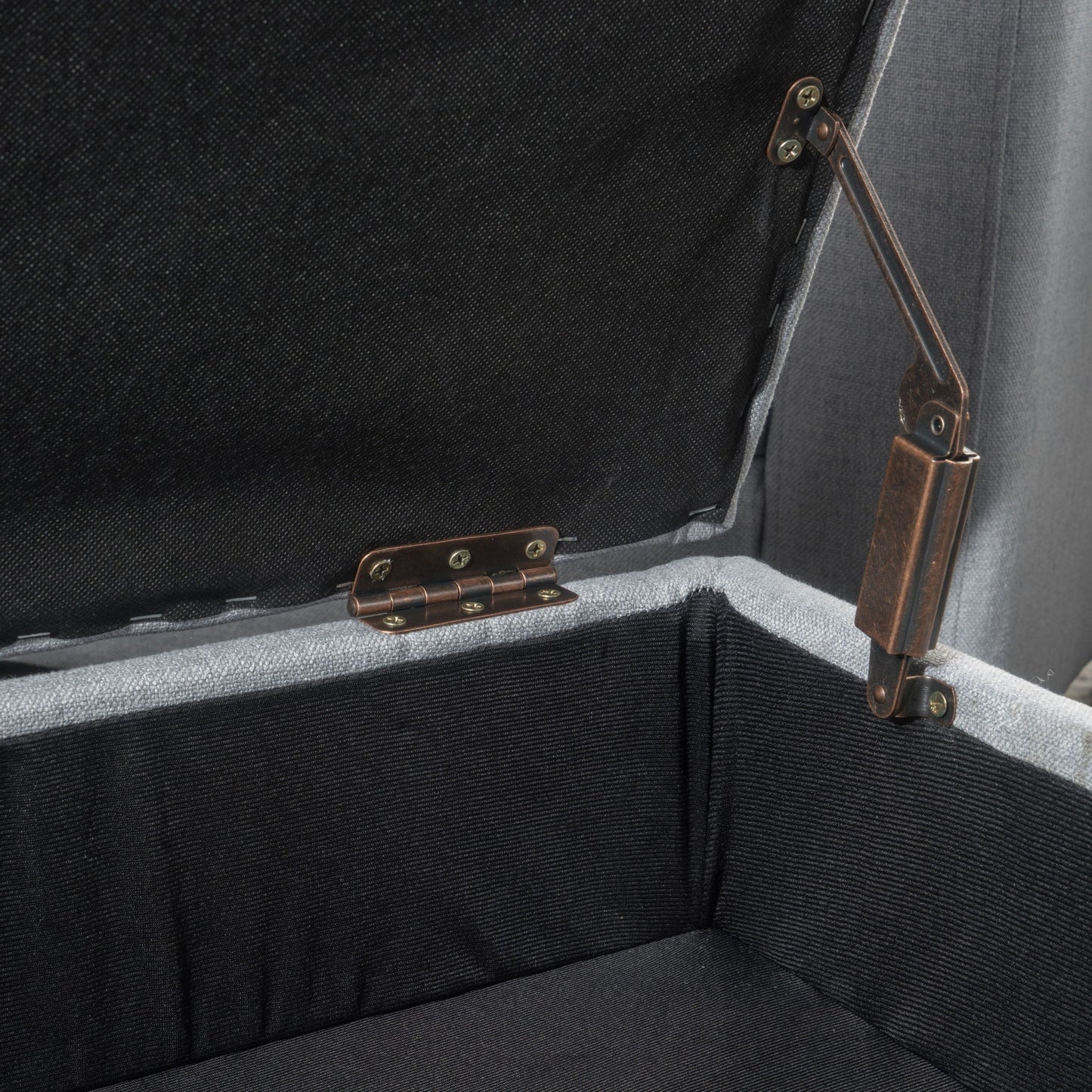 Storage Ottoman With Birch Wood Legs And Cushioned Top For Comfort