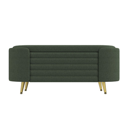 Modern Oval Storage Ottoman With Upholstery