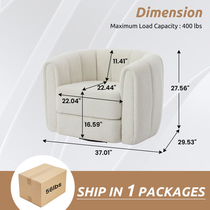 Swivel Accent Chair Wide Upholstered For Living Room