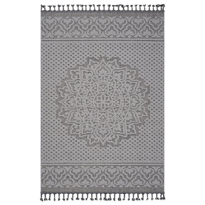 Guros - 8' X 10' Medallion Indoor / Outdoor Area Rug - Gray / White