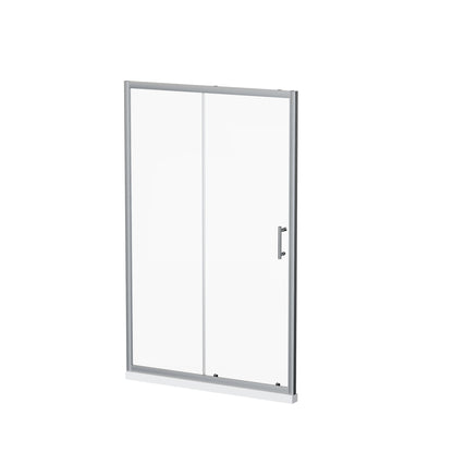 Single Sliding Shower Door With Handle - Chrome