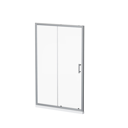 Single Sliding Shower Door With Handle - Chrome