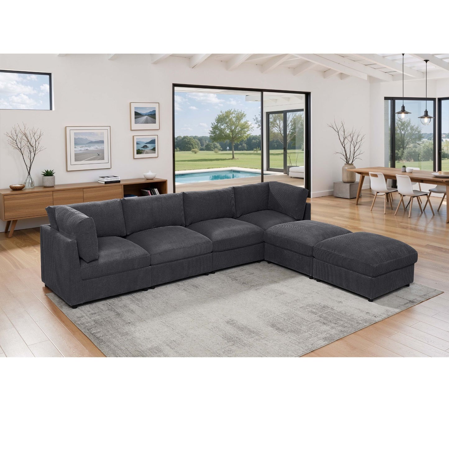 Modern Reversible Modular Sectional