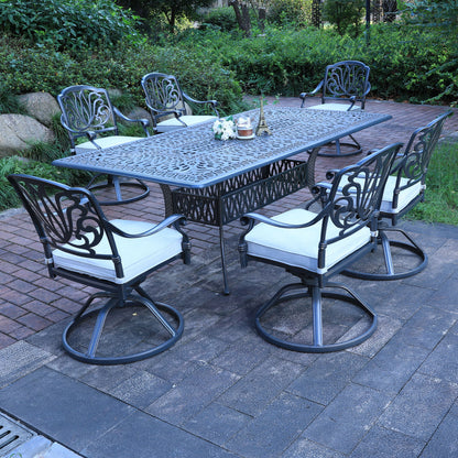 Rectangular Long Dining Set With Sunbrella Cushions
