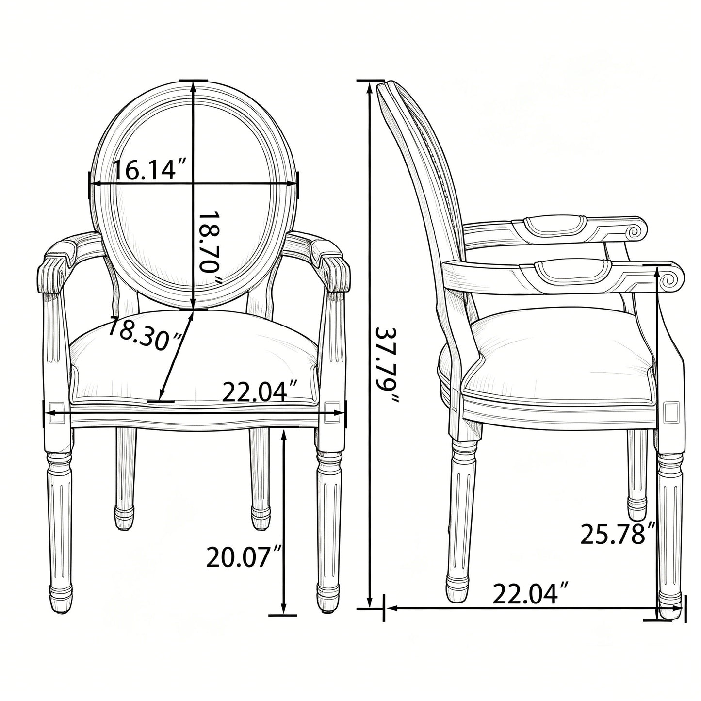 Upholstered Dining Armchair (Set of 2) - Beige