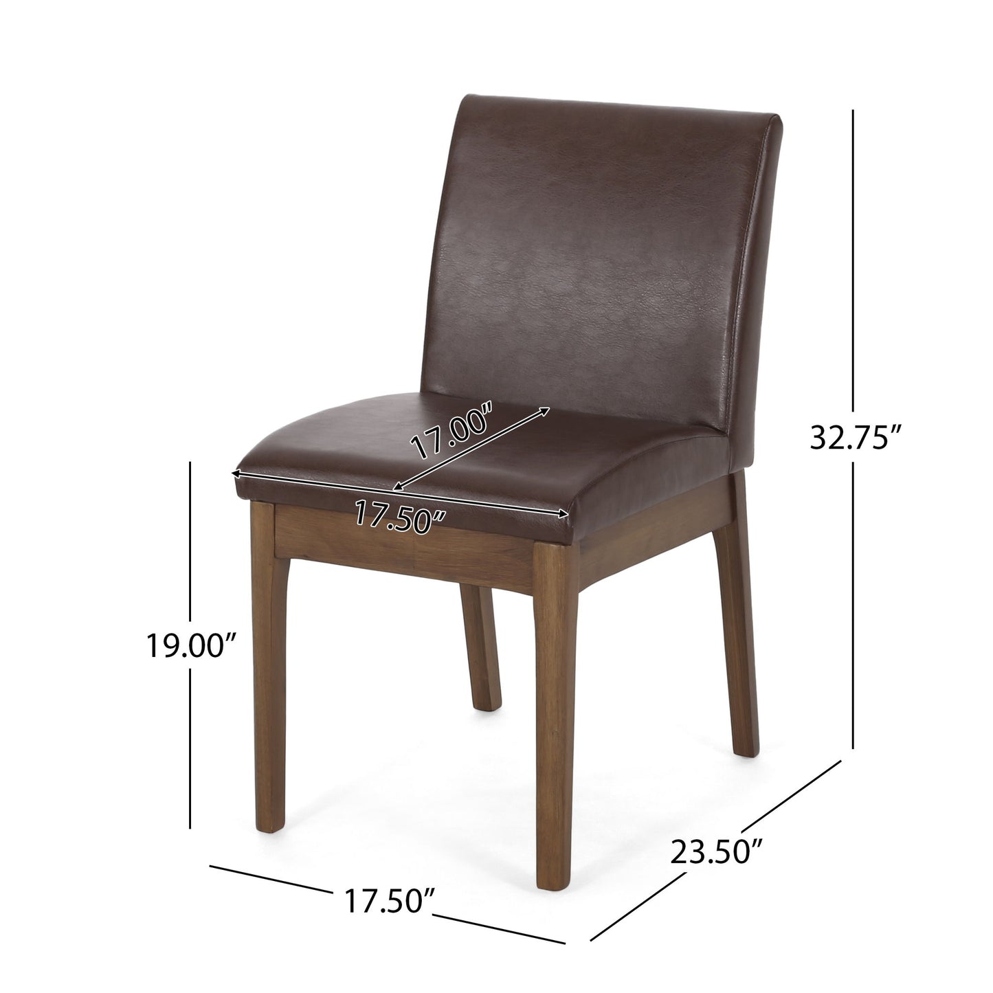 Modern Dining Chair With Upholstery - Dark Brown