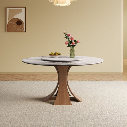 Dining Table With 35" Turntable, Seats 6 - 8 - White