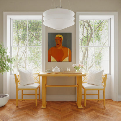 Farmhouse Modern Dining Corner Chairs (Set of 2) With Handwoven Rattan Backrests And Solid Wood Legs - Natural / White