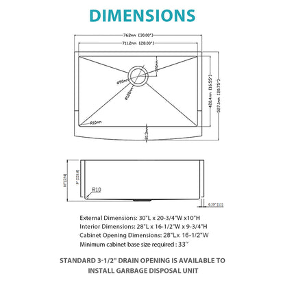 Farmhouse Kitchen Sink, Apron Front