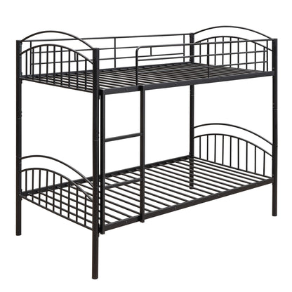Twin Over Twin Bunk Bed, Divided Into Two Beds - Black