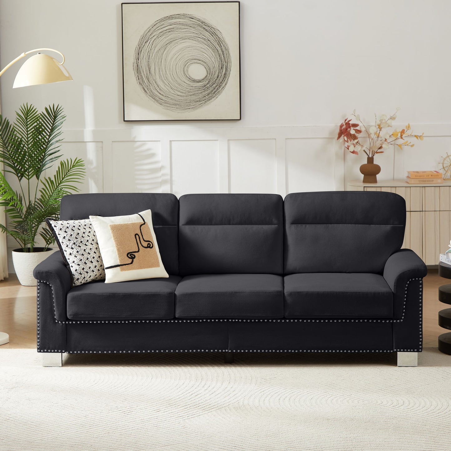 3 Seater Elegant Stationary Sofa