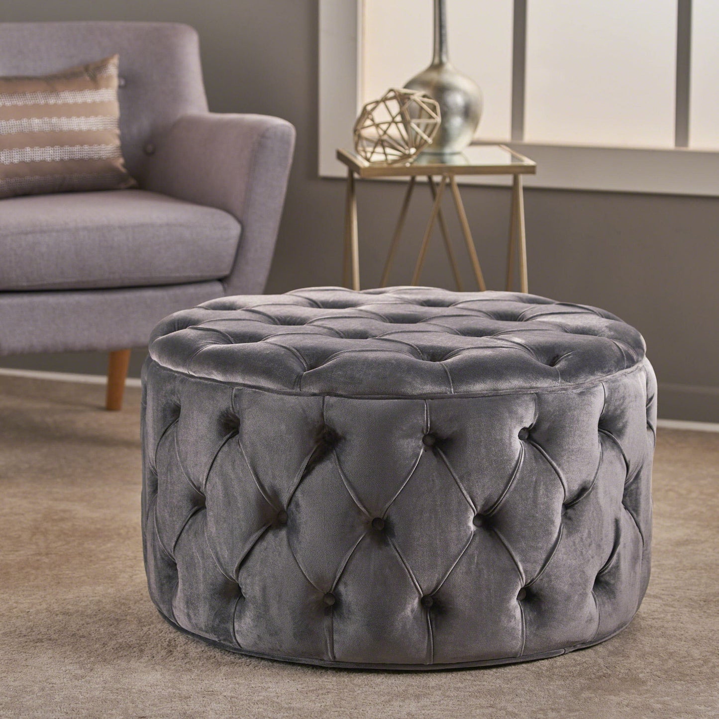 Modern Glam Ottoman Velvet