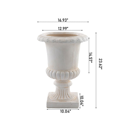 Roman Urn Planter Pot For Indoor / Outdoor - Beige White