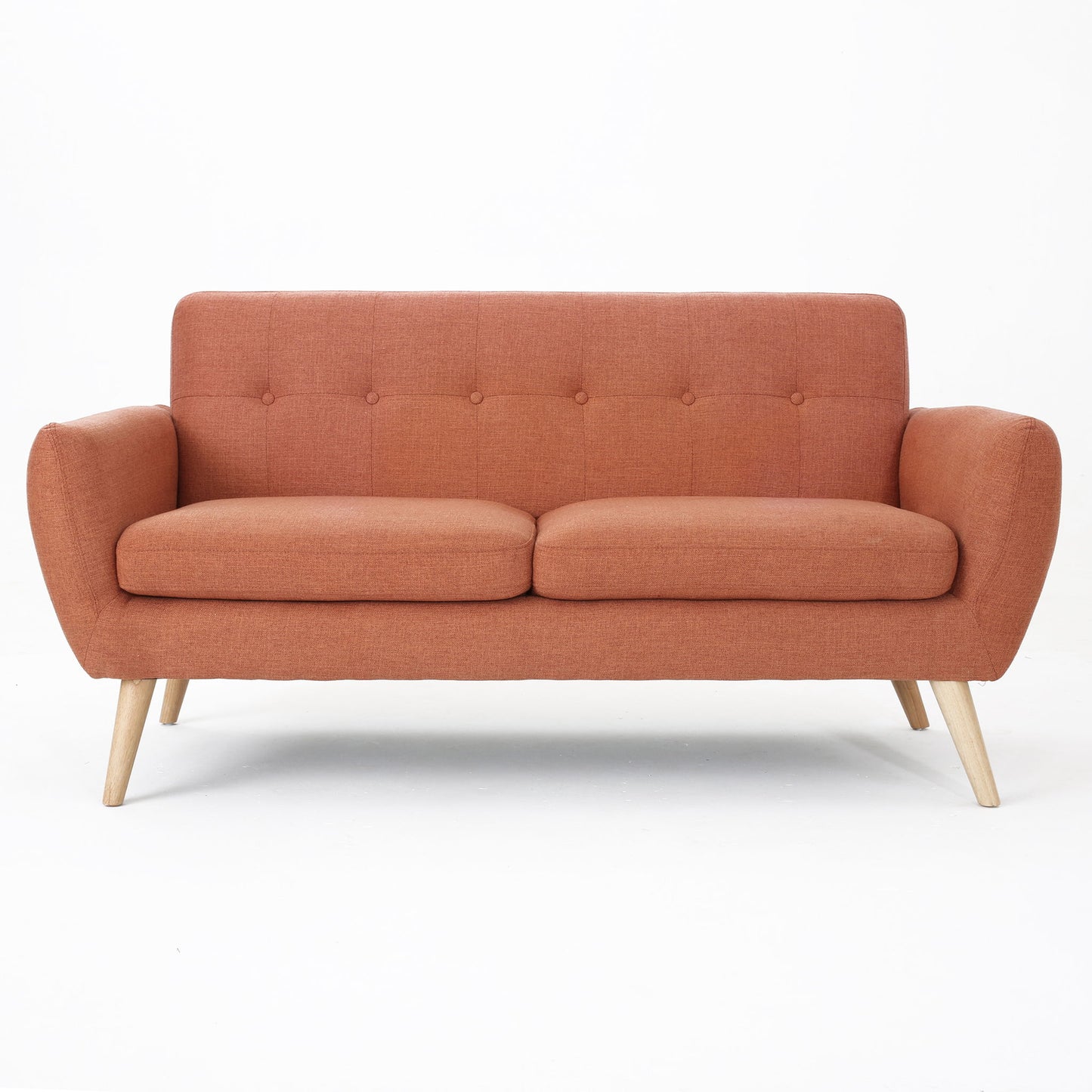 Modern Loveseat Sofa With Button Tufted Backrest