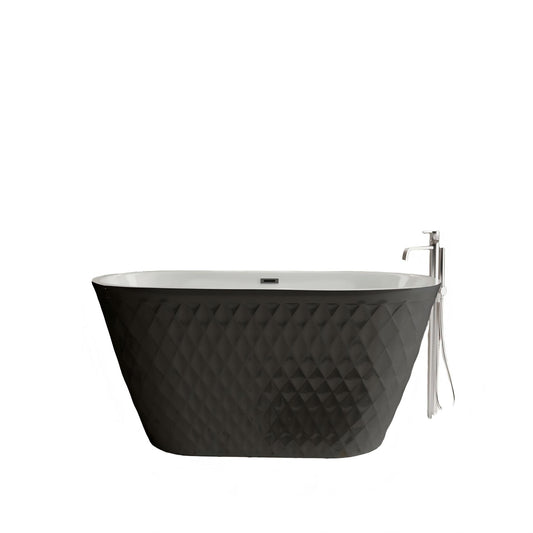 Freestanding Bathtub With Diamond Pattern Design