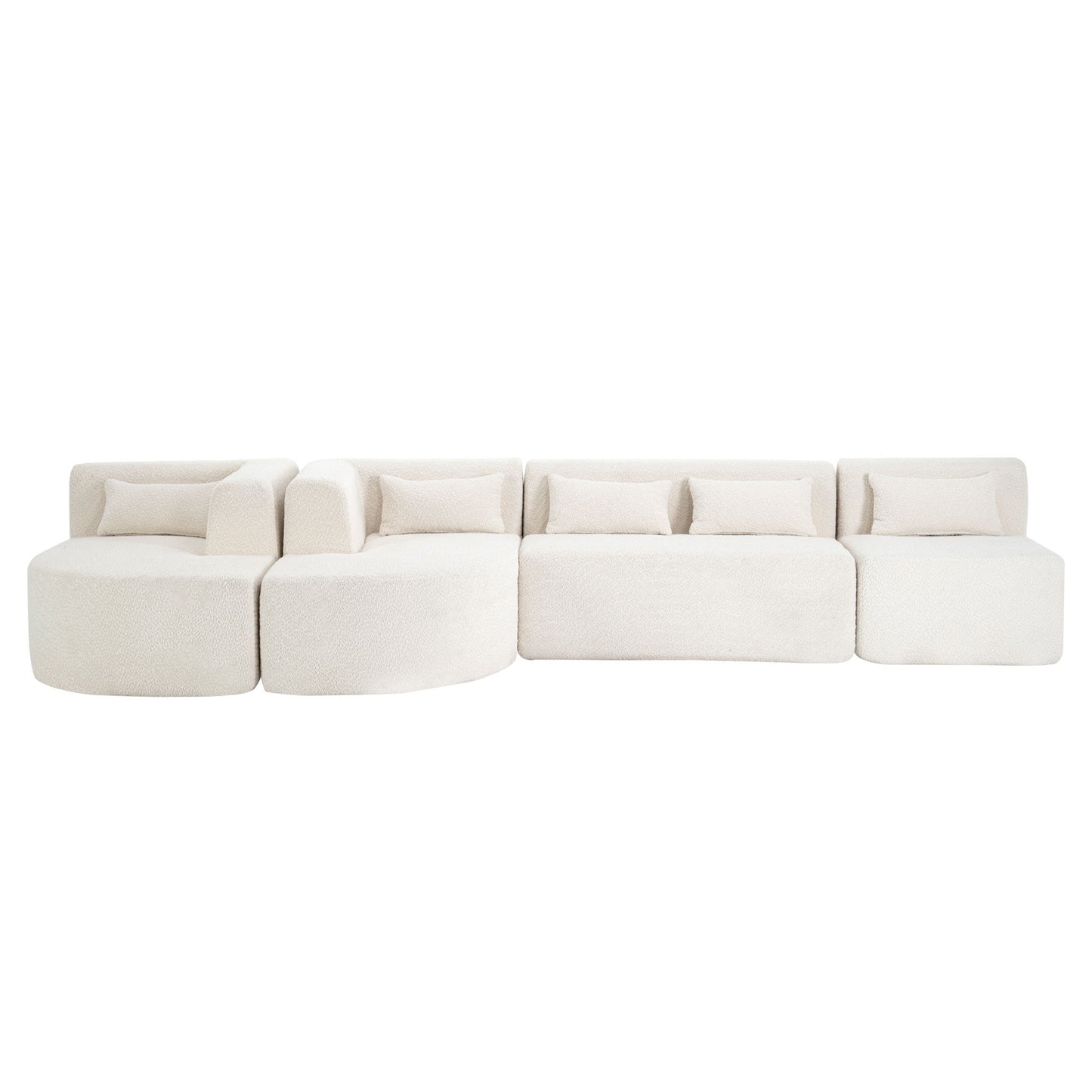 Upholstered Sofa Free Combined Sofa Couch With 2 Chaise Lounge And Five Back Pillows For Living Room