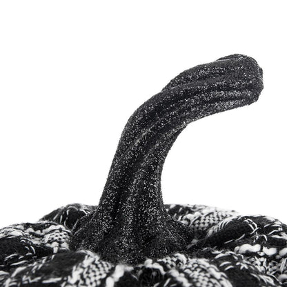 Light Plaid Pumpkin, For Holiday Halloween Decor - Black / White