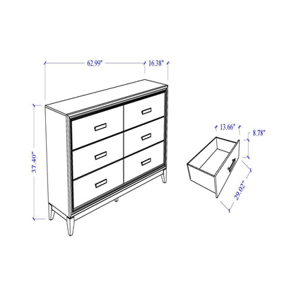 Almera - Glitter Dresser - White
