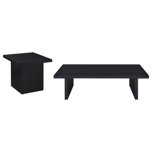 Caroline - 2 Piece Rectangular Coffee And End Table Set - Black