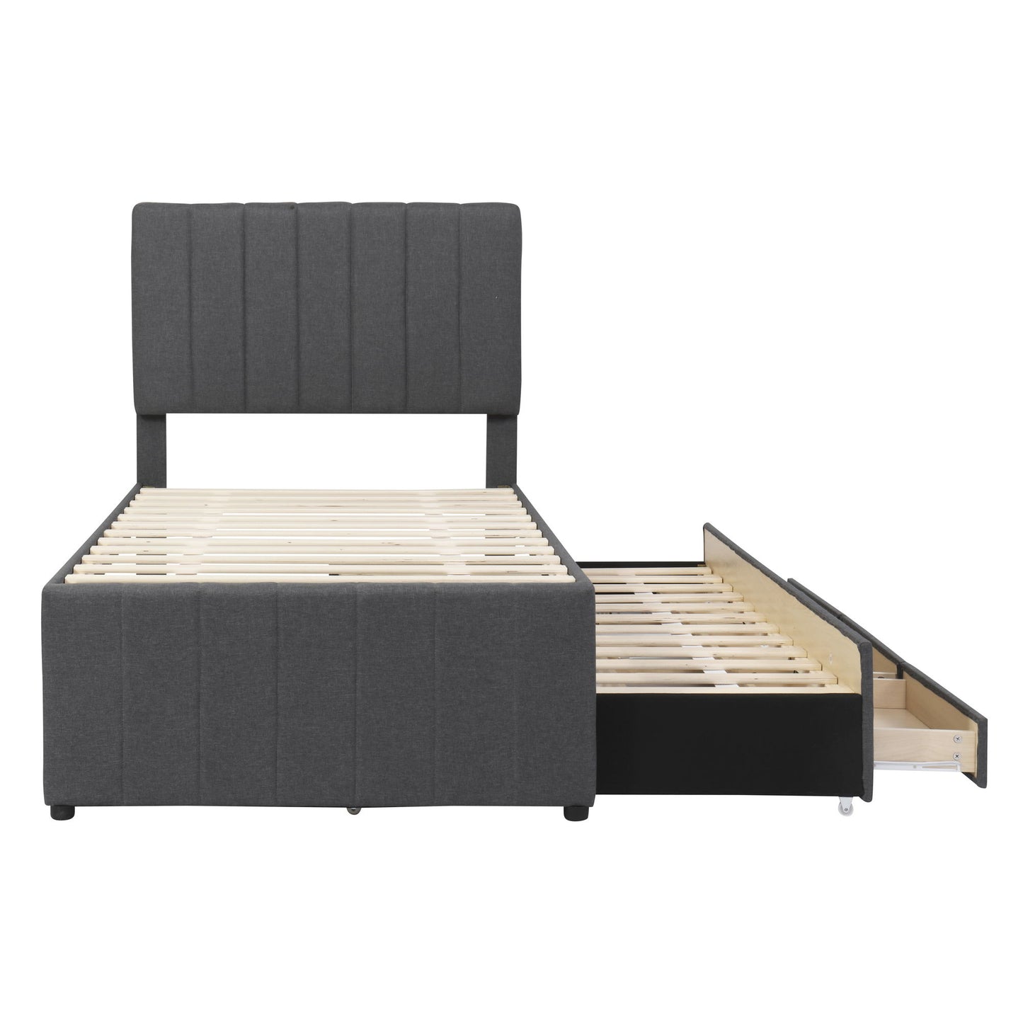 Upholstered Design Platform Bed With Trundle