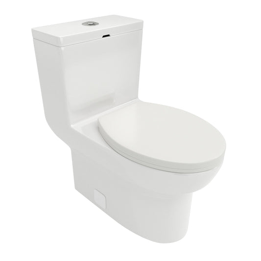 1 Piece Toilet & Dual Flush, Soft Closing Seat - White