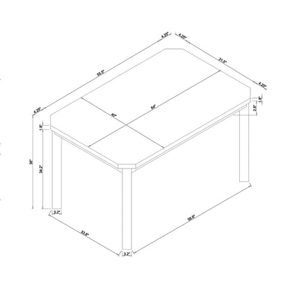 Magaly - Bar Table And Stool 5 Piece Set With Marbled Top Detail - Dark Gray