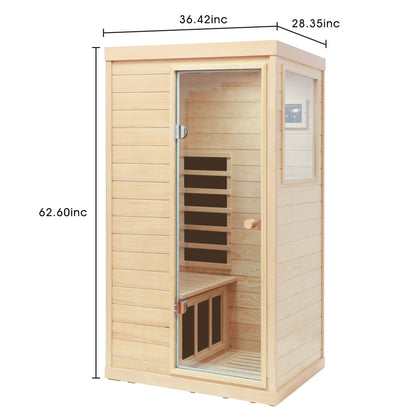 Hemlock Mini 1 Person Far Infrared Door Indoor Sauna Room