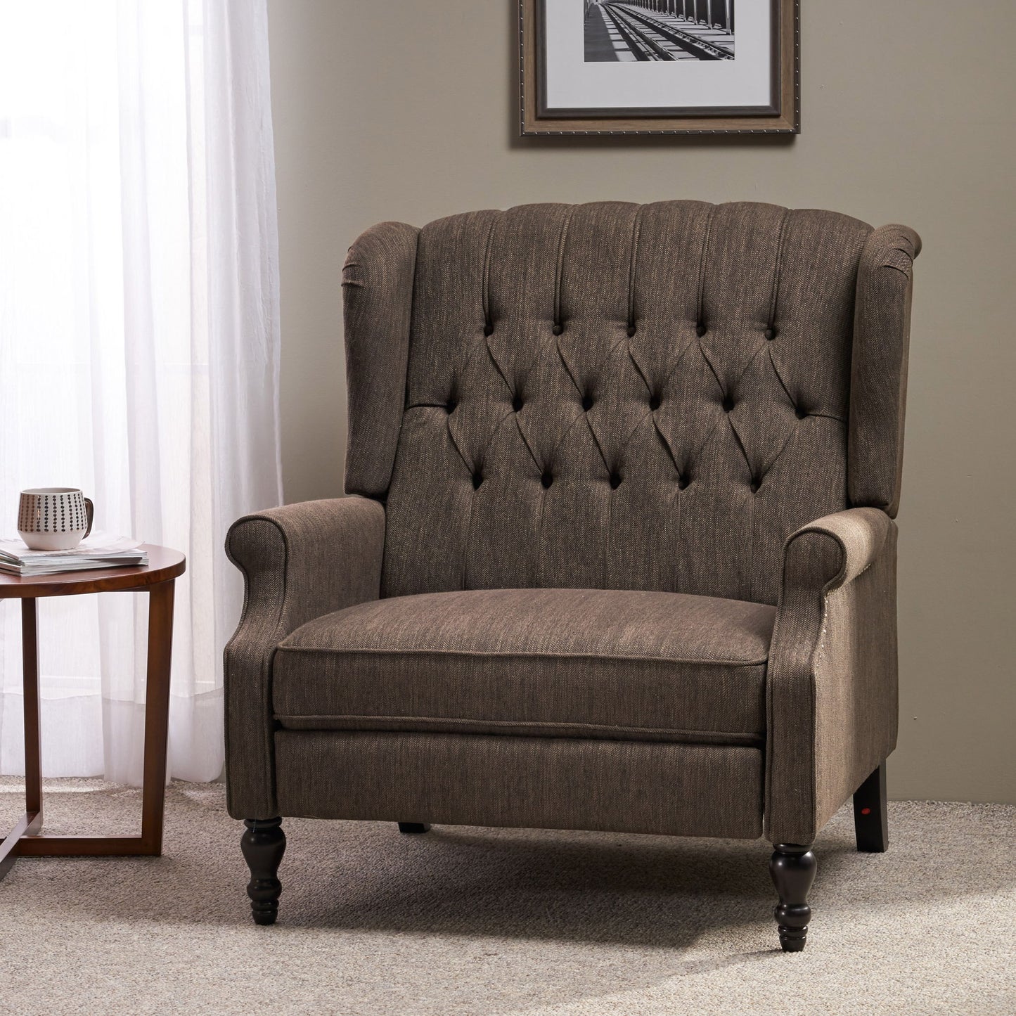 Dunham - Contemporary Fabric Tufted Oversized Pushback Recliner