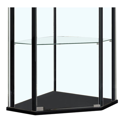Lysander - 4 Shelf Curio Cabinet With Triangular Silhouette - Black