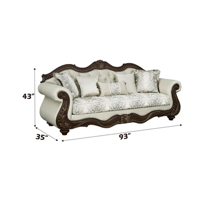 Pierce - 5 Pieces Living Room Set - Beige / Cherry