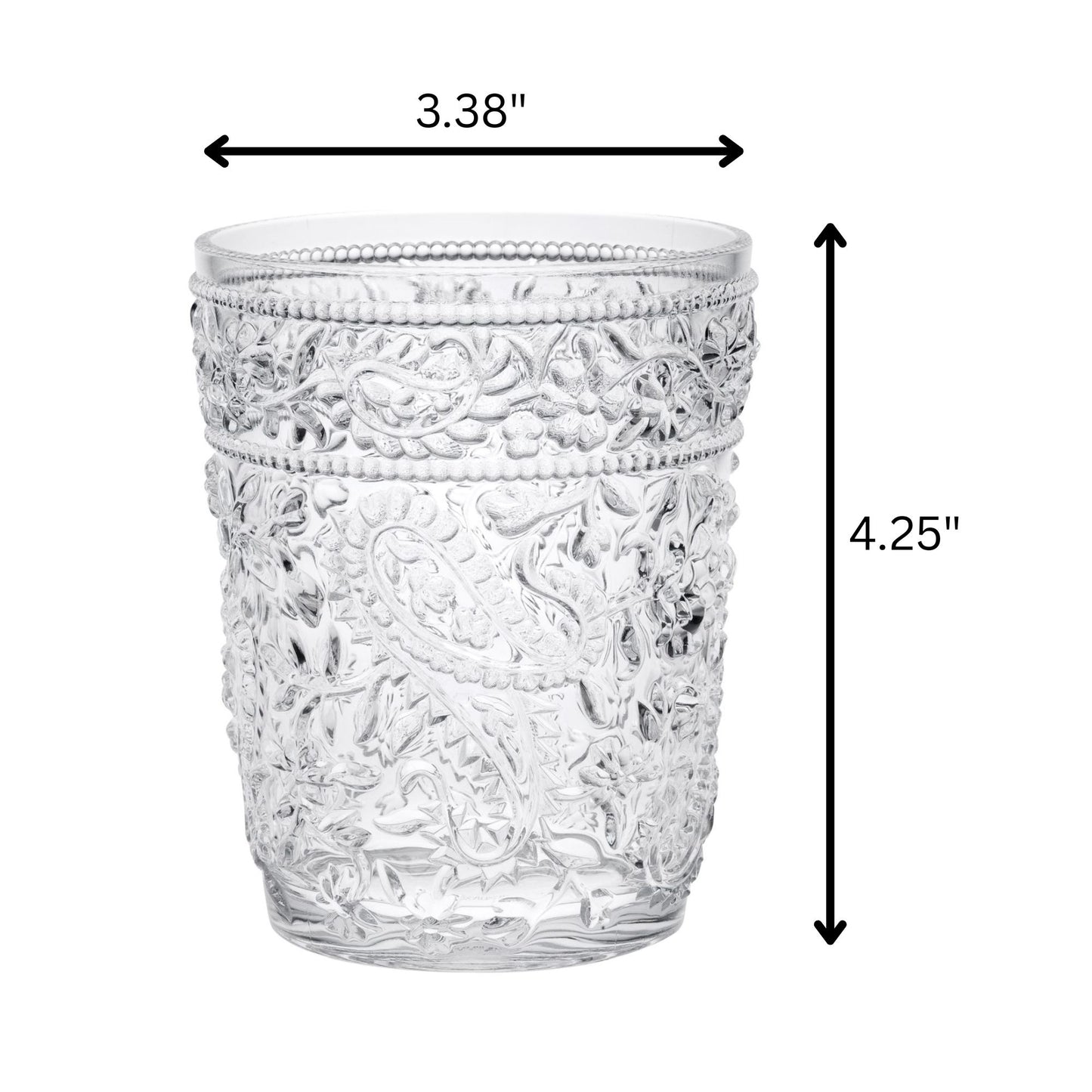 Paisley Acrylic Glasses Drinking (Set of 4)