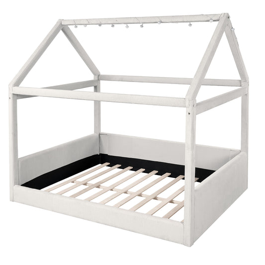 Upholstered House Style Daybed With LED Light Strips